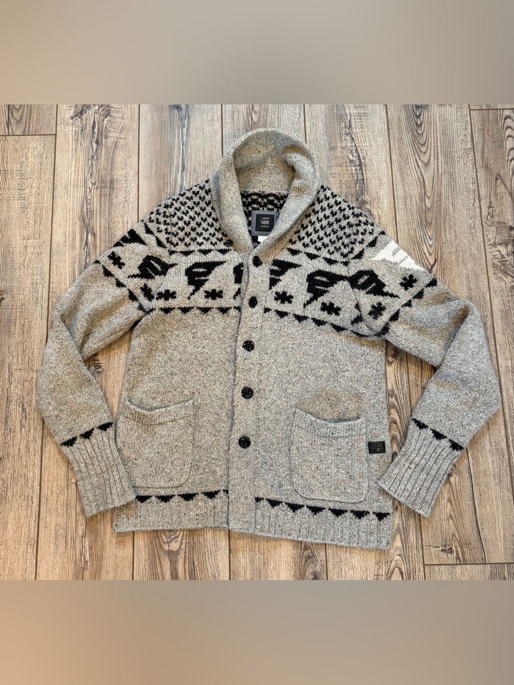 G-Star RAW Draha Shawl Collar Nordic Wool Blend Cardigan Men's Large